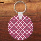 Porte-clés Sangria Rouge Marocain Trellis Motif (Recto)