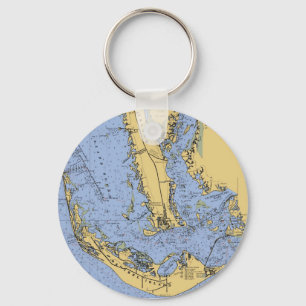 Porte-clés Sanibel Island Florida Nautical Chart Keychain