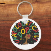 Porte-clés Sans excuses Dope Black Girl Afro (Recto)
