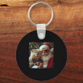Porte-clés Santa And Beaver Selfie Funny Christmas Design (Recto)