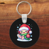 Porte-clés Santa Axolotl Funny Cute Xmas Funny Christmas (Recto)