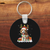 Porte-clés Santa Beagle Christmas Lights Funny Reindeer Dog X (Recto)