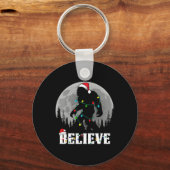 Porte-clés Santa Bigfoot Christmas Lights Funny Sasquatch Bel (Recto)