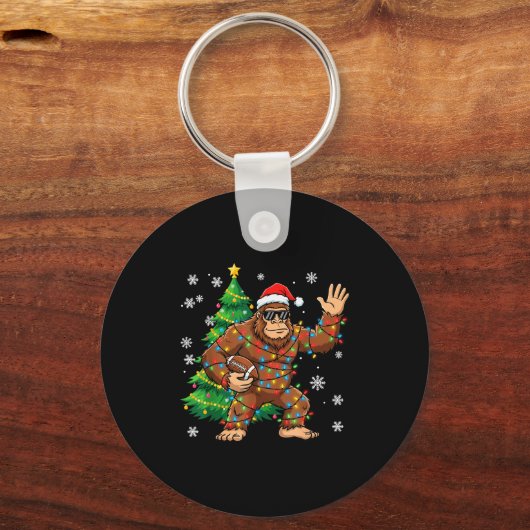 Porte-clés Santa Bigfoot Christmas Tree Funny Football Sasqua (Recto)