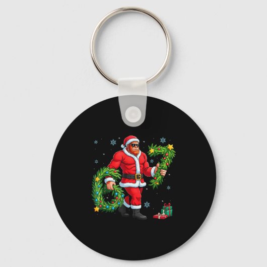Porte-clés Santa Bigfoot Christmas Tree Sasquatch 67 Six Seve (Recto)