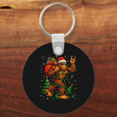 Porte-clés Santa Bigfoot Christmas Tree Xmas Lights Funny Sas (Recto)