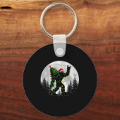Porte-clés Santa Bigfoot Christmas Tree Xmas Lights Funny Sas (Recto)