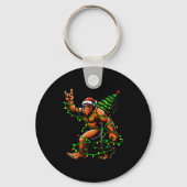 Porte-clés Santa Bigfoot Christmas Tree Xmas Lights Funny Sas (Recto)