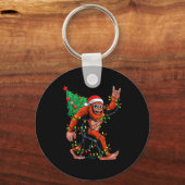 Porte-clés Santa Bigfoot Christmas Tree Xmas Lights Sasquatch (Recto)