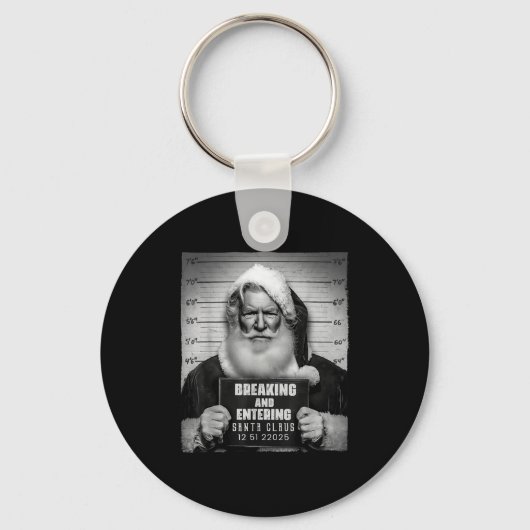 Porte-clés Santa Breaking Entering Mugshot Funny Christmas Ho (Recto)