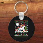 Porte-clés Santa Chihuahua Riding Unicorn Sweater Christmas O (Recto)