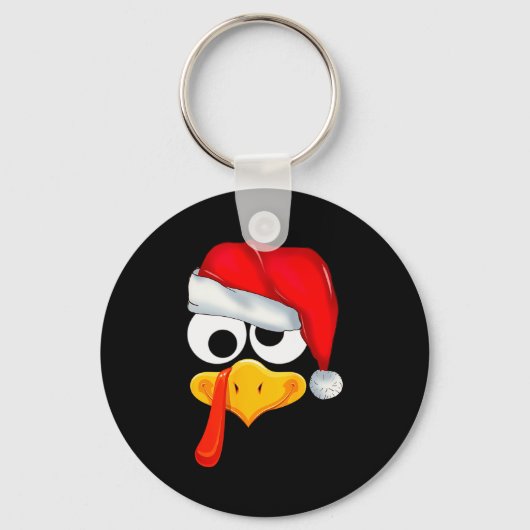 Porte-clés Santa Christmas Turkey Face Funny Family Matching (Recto)