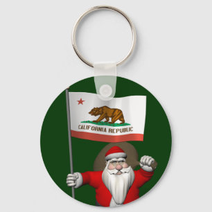 Porte-clés Santa Claus Avec L'Enseigne De Californie
