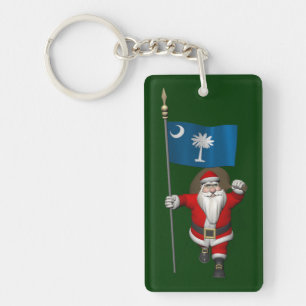 Porte-clés Santa Claus Avec L'Ensigne De Caroline Du Sud