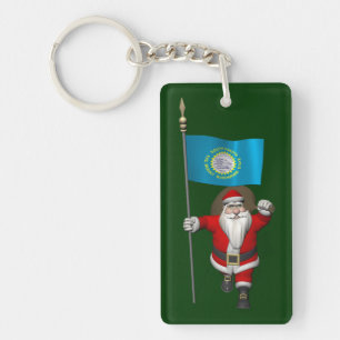 Porte-clés Santa Claus Avec L'Ensigne Du Dakota Du Sud