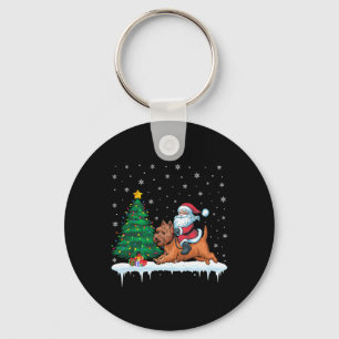 Porte-clés Santa Claus équitation Cairn Terrier Chiens Garçon