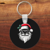 Porte-clés Santa Claus Face Sungles With Hat Beard Christmas (Recto)