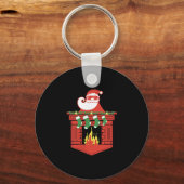 Porte-clés Santa Claus Fireplace Cket Funny Christmas (Recto)