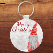 Porte-clés Santa Claus Gnome sur terrain neigeux (Recto)