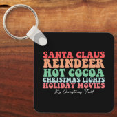 Porte-clés Santa Claus Reindeer Hot Cocaca lumières de Noël H (Recto)
