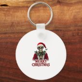 Porte-clés Santa Claus Skeleton Outfit Skull Funny Christmas  (Recto)