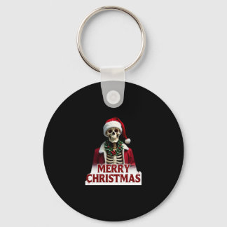 Porte-clés Santa Claus Skeleton Outfit Skull Funny Christmas 