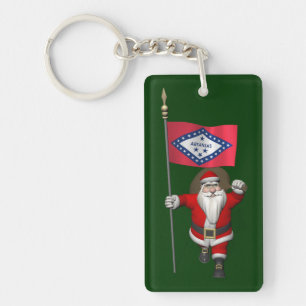 Porte-clés Santa Claus With Ensign Of Arkansas