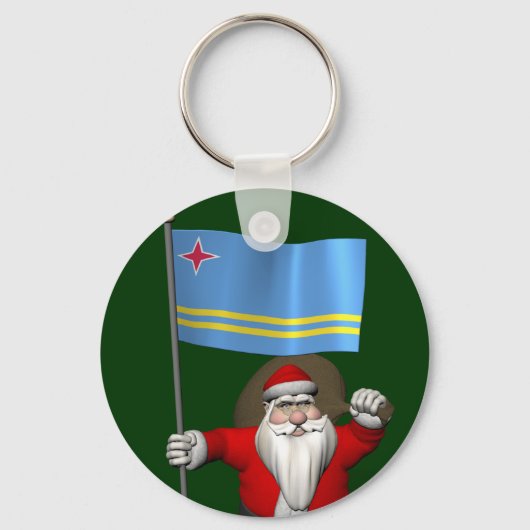 Porte-clés Santa Claus With Ensign Of Aruba (Recto)