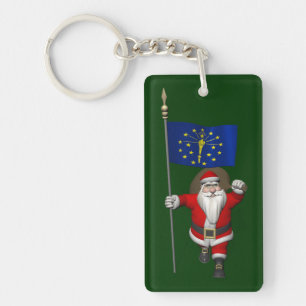 Porte-clés Santa Claus With Ensign Of Indiana