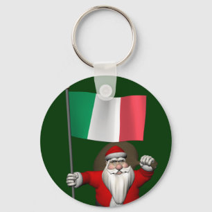 Porte-clés Santa Claus With Ensign Of Italy