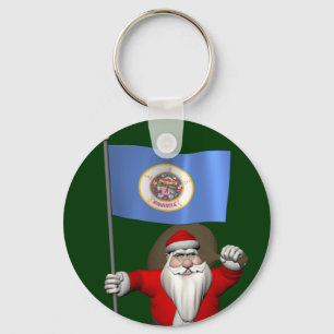 Porte-clés Santa Claus with Ensign of Minnesota
