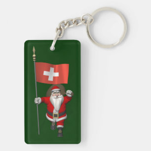 Porte-clés Santa Claus With Ensign Of Switzerland