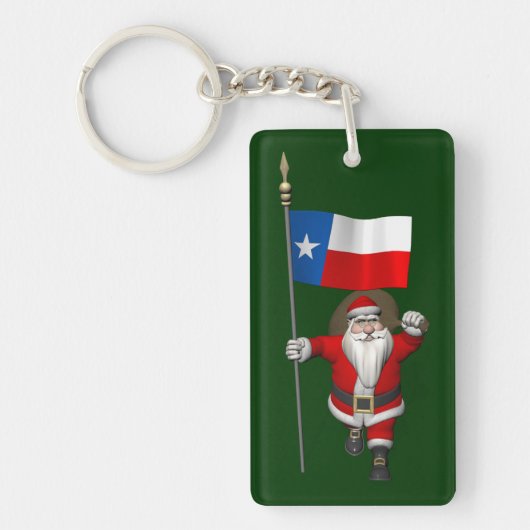 Porte-clés Santa Claus with Ensign Of Texas (Devant)