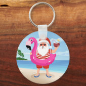 Porte-clés Santa Claus with flamingo (Recto)