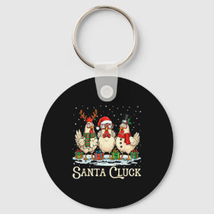 Porte-clés Santa Cluck Poule de Noël Animal de Ferme Drôle