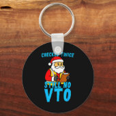 Porte-clés Santa Coworker Christmas Swagazon Checked Twice St (Recto)