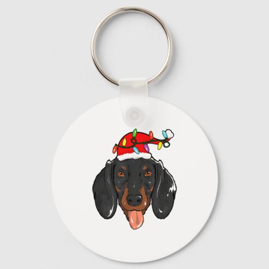 Porte-clés Santa Dachshund Light Christmas  (Recto)