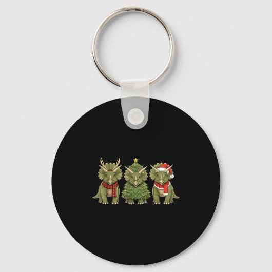 Porte-clés Santa Dinosaur Christmas Tree Triceratops Lover Xm (Recto)