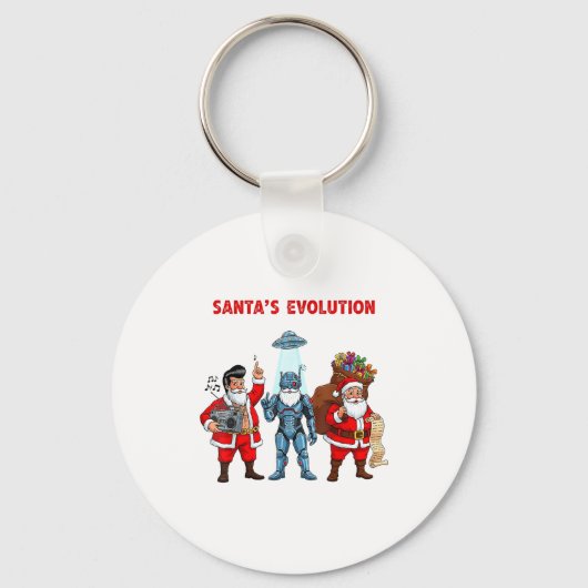 Porte-clés Santa Evolution Robot Clic Future Funny Christmas (Recto)
