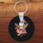 Porte-clés Santa Flamingo Floatie Noël en juillet Pastèque (Recto)