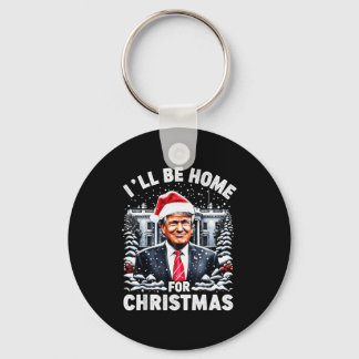 Porte-clés Santa Funny Xmas Pajamas Ill Be Home For Christmas