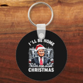 Porte-clés Santa Funny Xmas Pajamas Ill Be Home For Christmas (Recto)