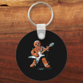 Porte-clés Santa Gingerbread Playing Guitar Funny Christmas P (Recto)