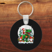 Porte-clés Santa Guinea G Riding T-rex Gnomes Christmas Trees (Recto)