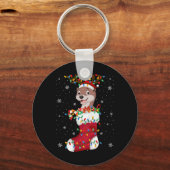 Porte-clés Santa Hat Otter Animal In Socks Xmas Tree Lights T (Recto)