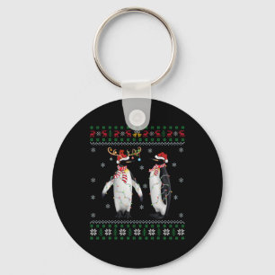 Porte-clés Santa Hat Penguin Bird Xmas Éclairage Pingouin moc