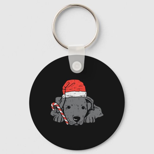 Porte-clés Santa hat pitbull pit chien noël Noël Noël (Recto)