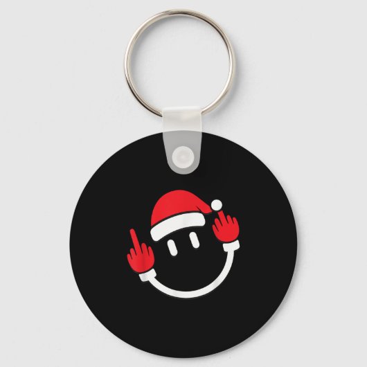 Porte-clés Santa Middle Finger Flip Off _ Christmas Profanity (Recto)