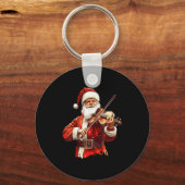 Porte-clés Santa Playing Violin Funny Violin Player Violinist (Recto)