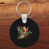 Porte-clés Santa Riding Mallard Duck Funny Christmas Holiday (Recto)